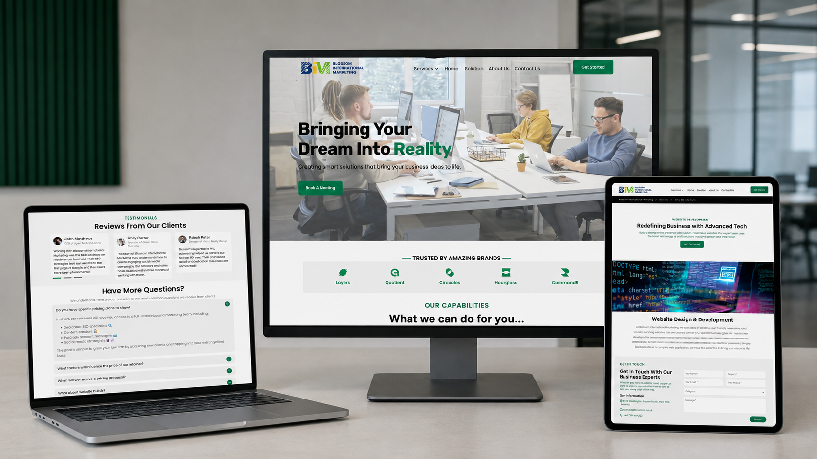 Blossom International Marketing project preview